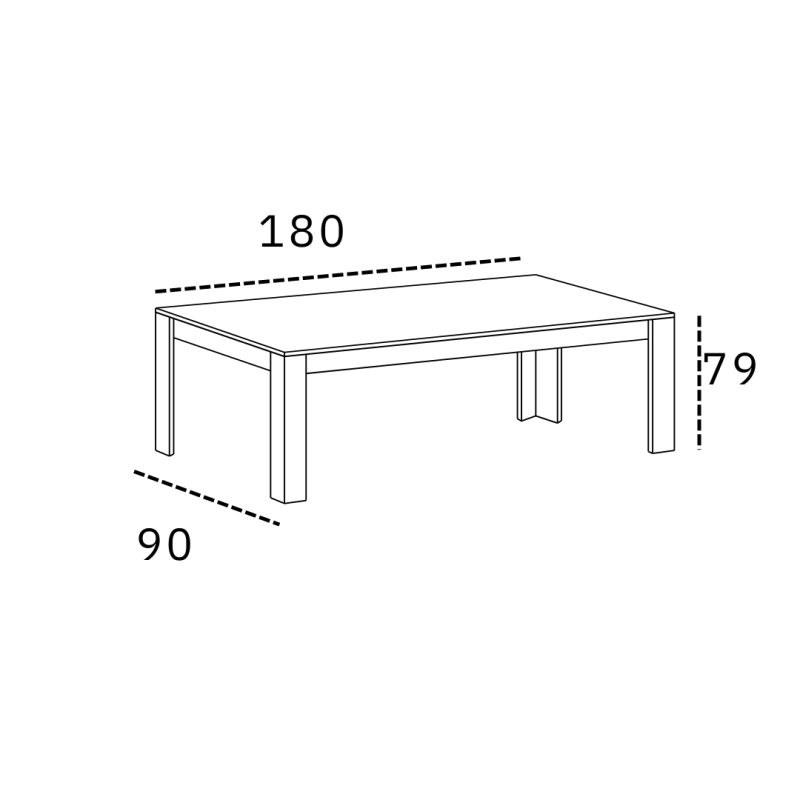 Tavolo fisso 180 x 90 cm Nero e pero - immagine 4