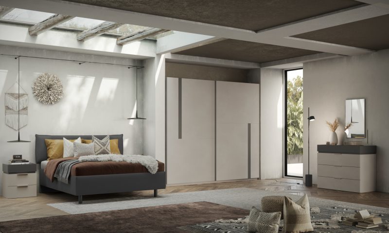 Letto matrimoniale contenitore - Cashmere / Anthracite - immagine 2
