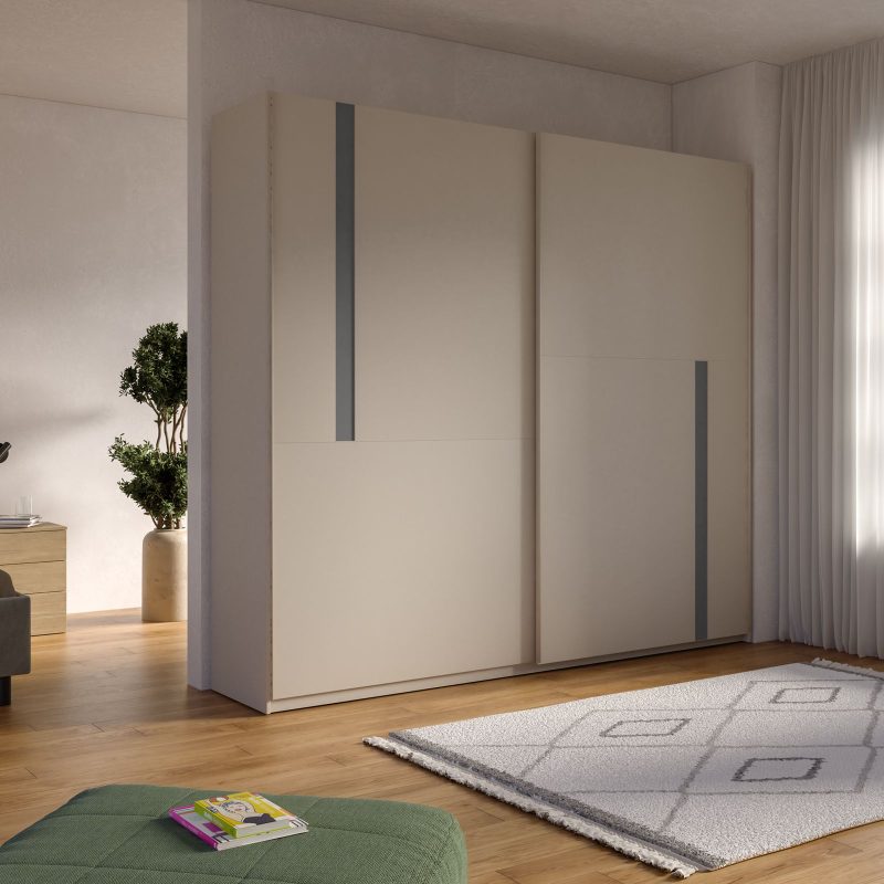Armadio con 2 ante scorrevoli  - Bronze / Mercure - immagine 2