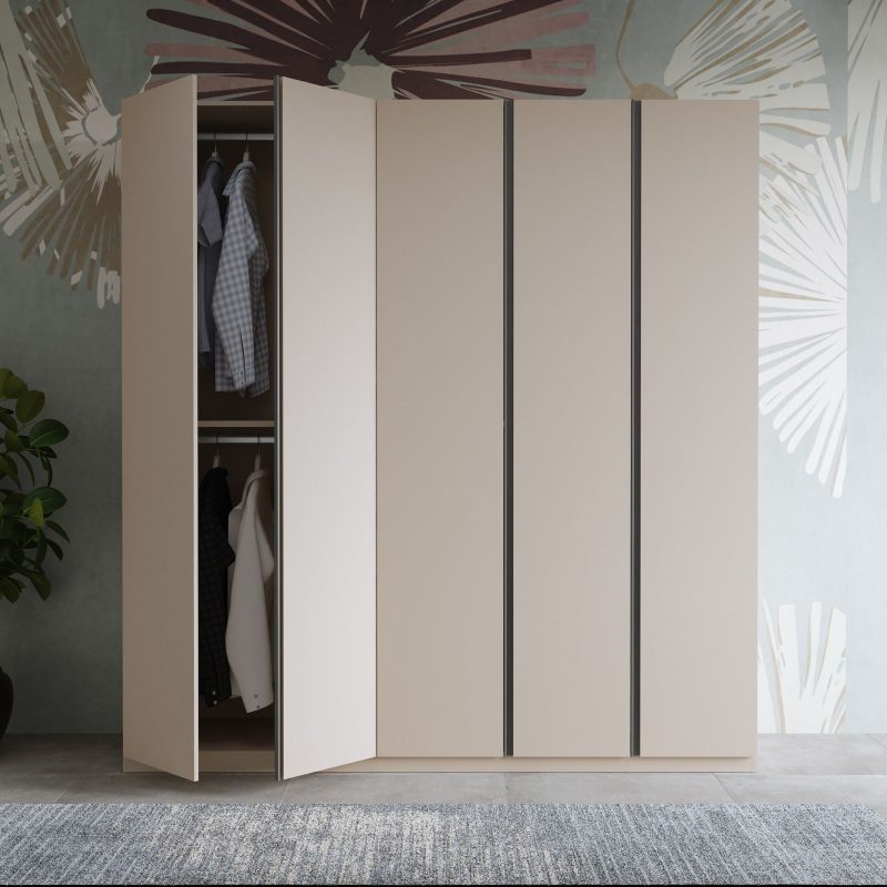 Armadio battente  - cashmere e antracite - Berwin - immagine 2