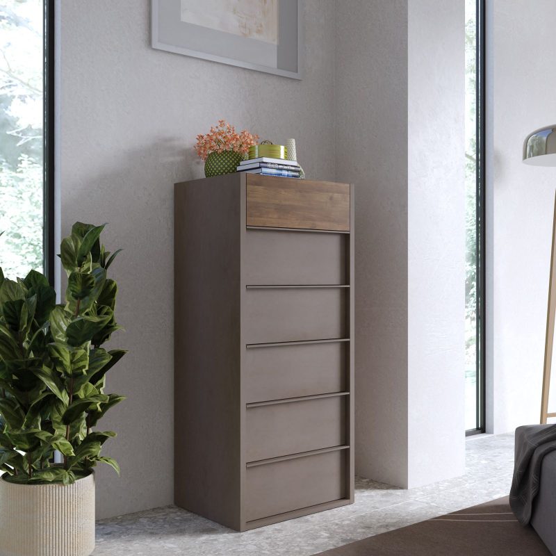 Cassettiera con 6 cassetti soft close -  Bronze /Mercure - immagine 4