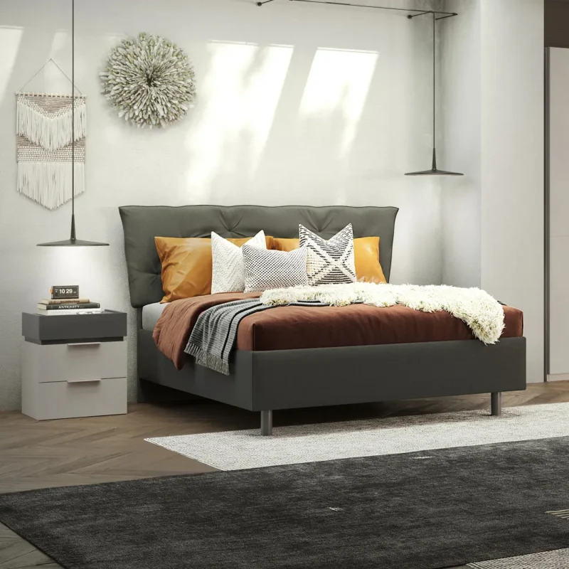 Letto matrimoniale contenitore - Cashmere / Anthracite