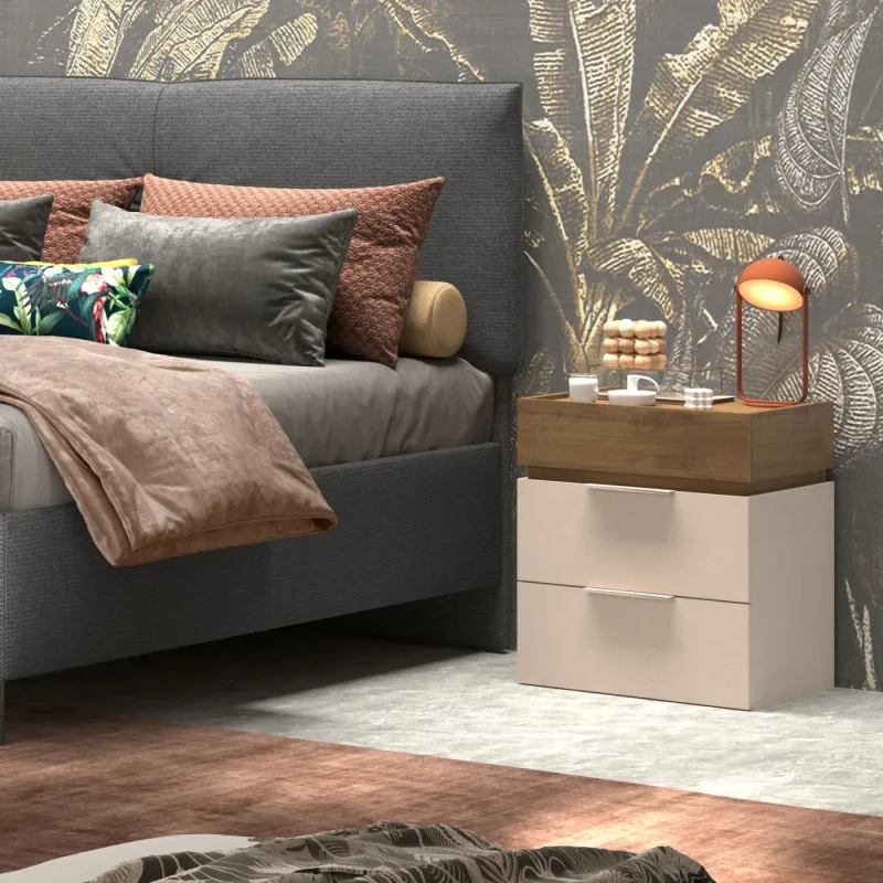 Comodino 3 cassetti pre-montato - Cashmere - immagine 3