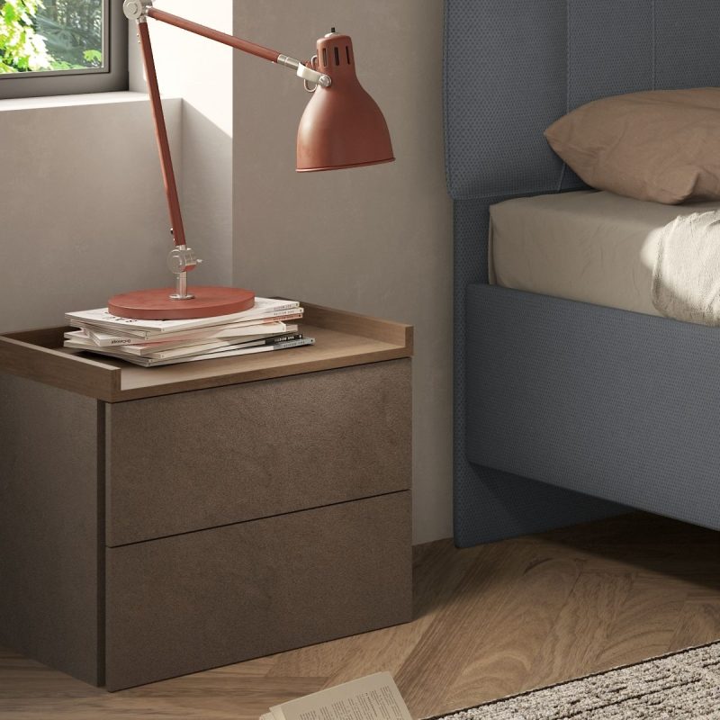Coppia di comodini a 2 cassetti - Bronze / Mercure