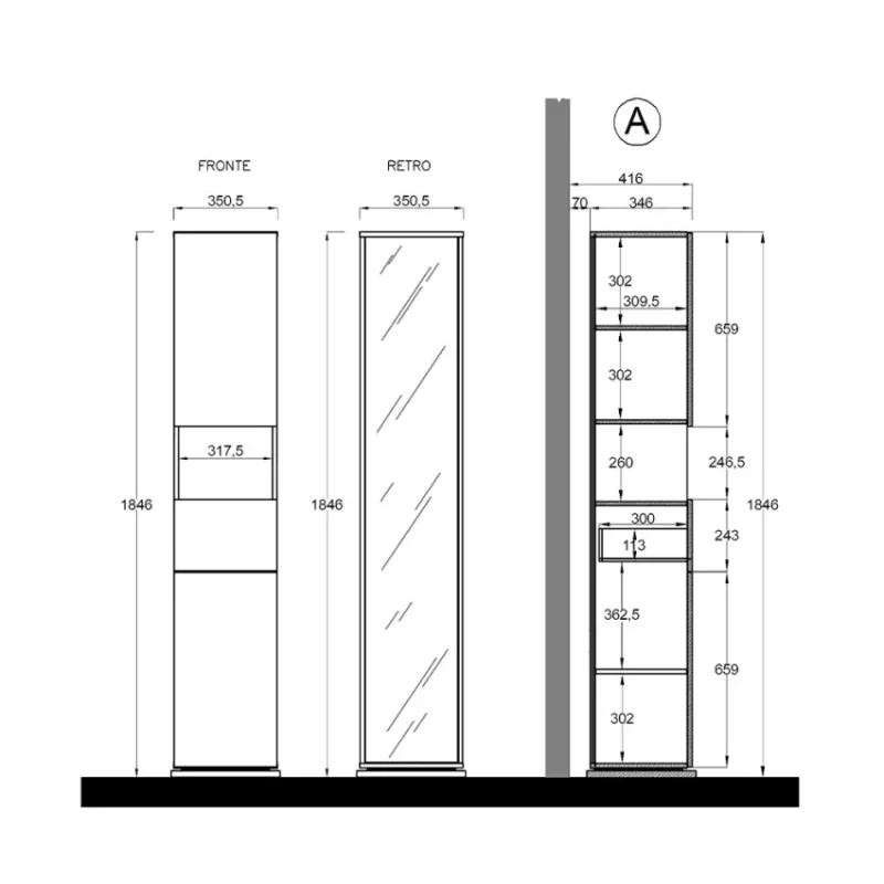 Colonna girevole bagno bianco  - Start - immagine 4
