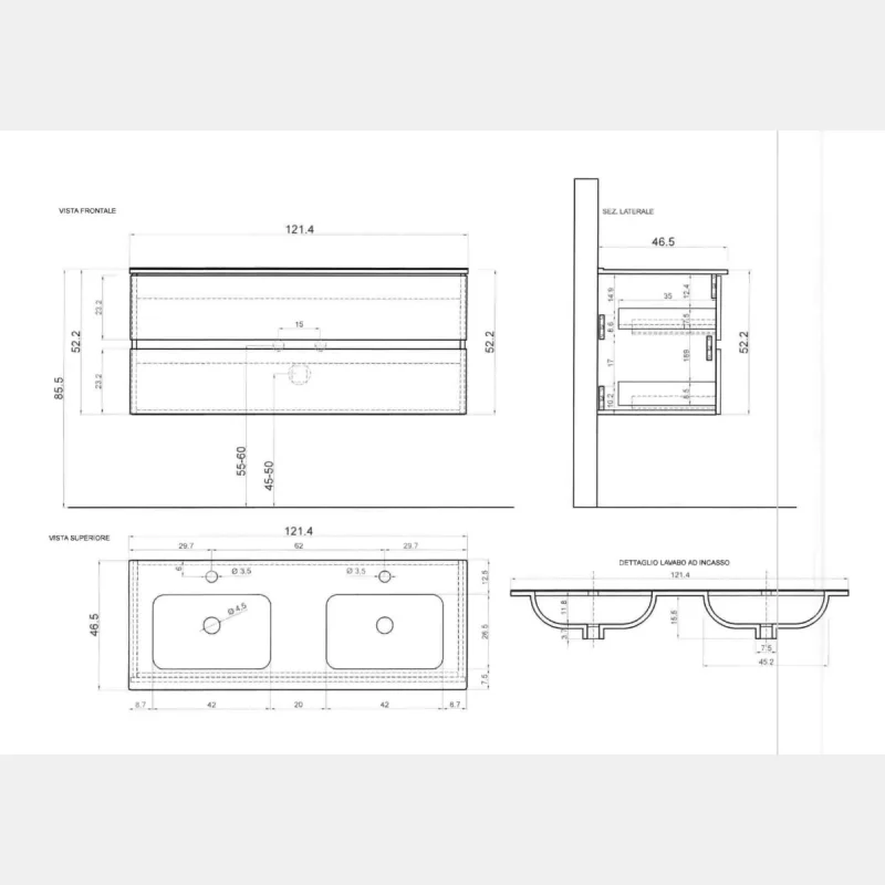 Mobile bagno sospeso bianco lucido - start - immagine 6