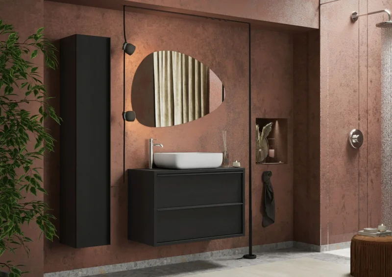 Mobile bagno nero sospeso - steel - immagine 2
