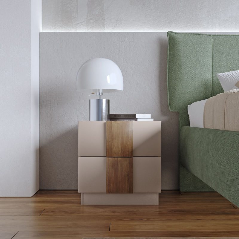 Set 2 comodini cm con 2 cassetti soft close cashmere e mercure - Jessie - immagine 3