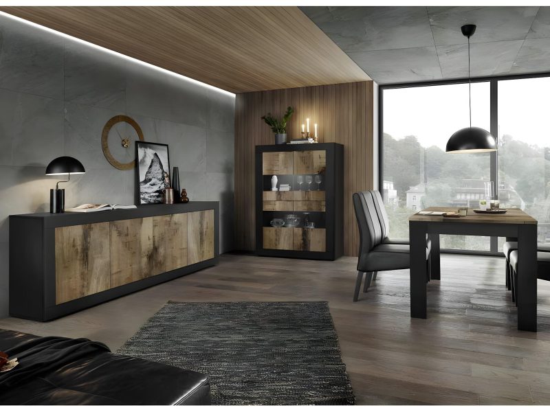 Tavolo fisso 180 x 90 cm Nero e pero - immagine 2