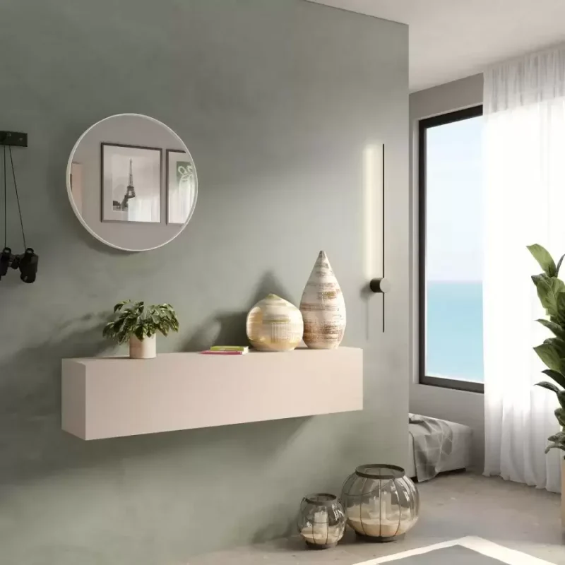 Pensile elemento orizzontale con anta a vasistas 138x29 cm cashmere