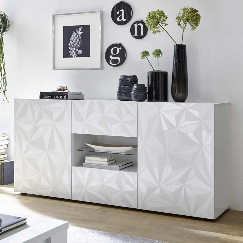 Madia 2 ante 4 cassetti Prisma bianco L.241 P.42
