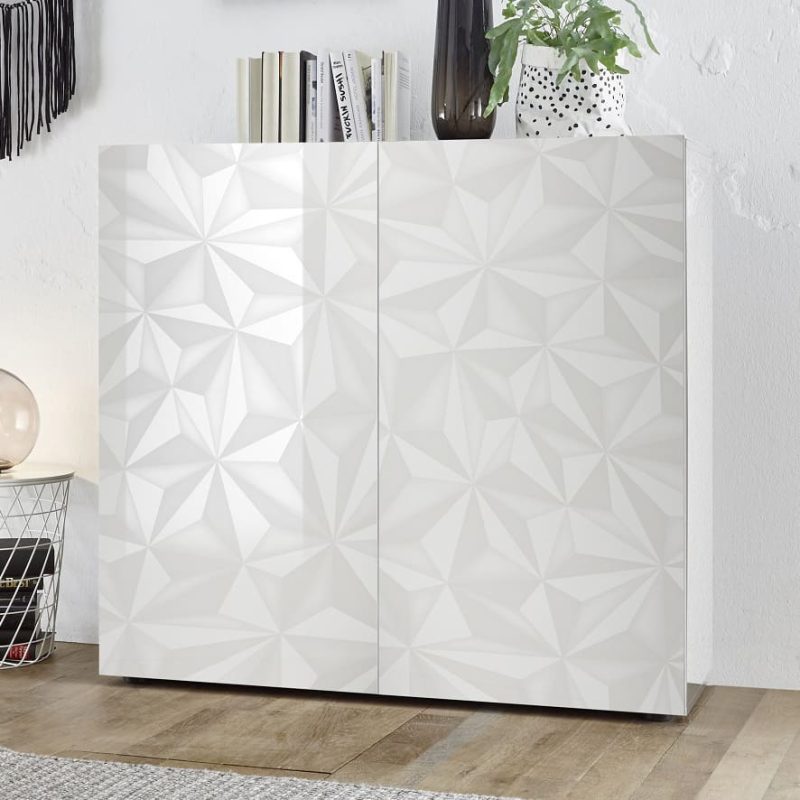 Mobile contenitore 2 ante Prisma bianco L.121 P.42
