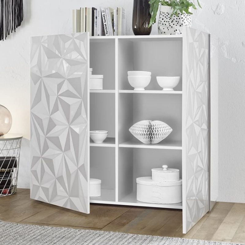 Mobile contenitore 2 ante Prisma bianco L.121 P.42 - immagine 2
