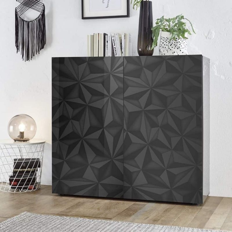 Mobile contenitore 2 ante Prisma grigio L.121 P.42