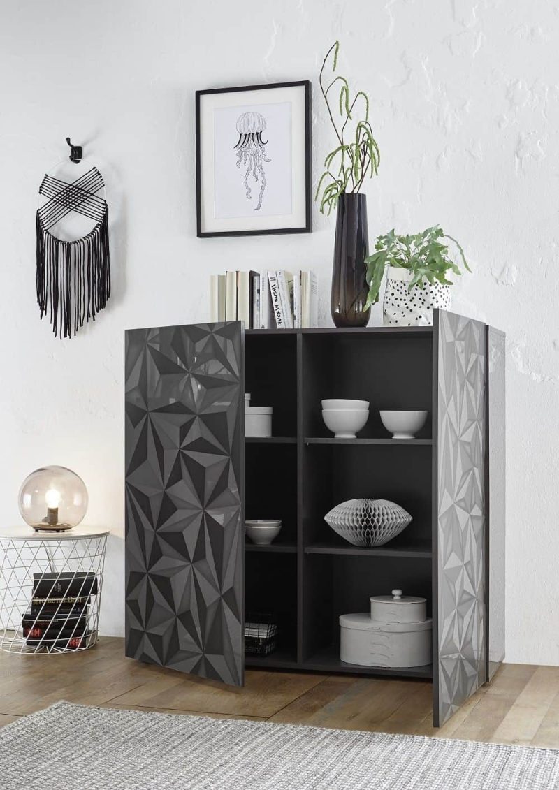 Mobile contenitore 2 ante Prisma grigio L.121 P.42 - immagine 2