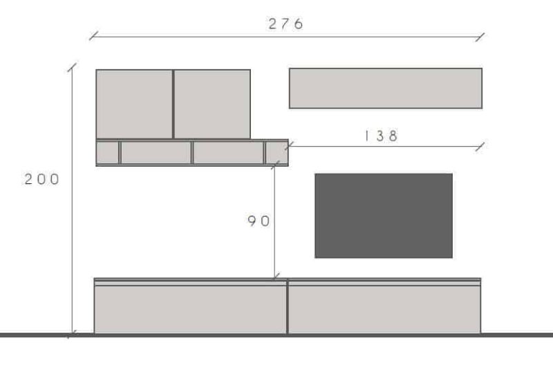Parete attrezzata moderna 276x200 cm bronzo e noce - Infinity - immagine 2