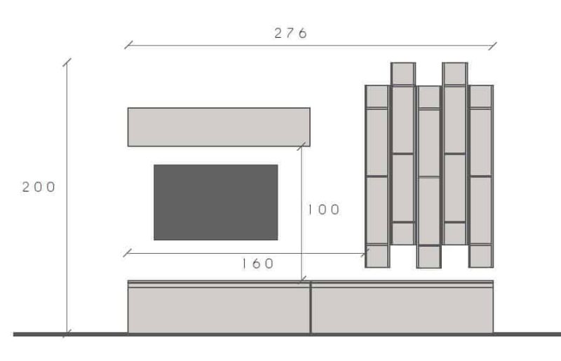 Parete attrezzata con libreria 276x200 cm grigio e piombo - Infinity - immagine 2