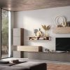 Parete attrezzata componibile 375x170 cm argilla, bronzo e rovere  - Infinity