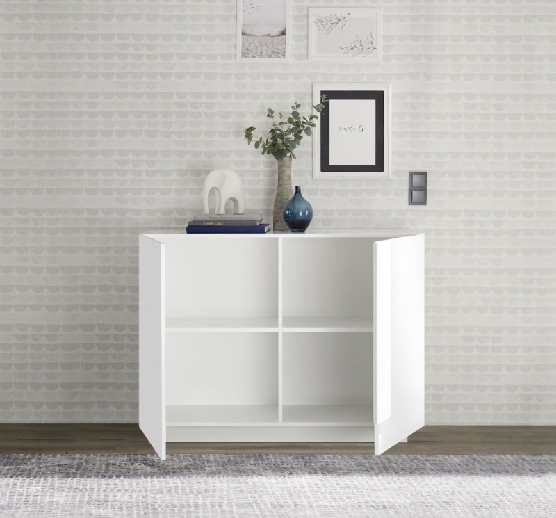 Credenza per cucina bianca lucido, 2 ante - immagine 2