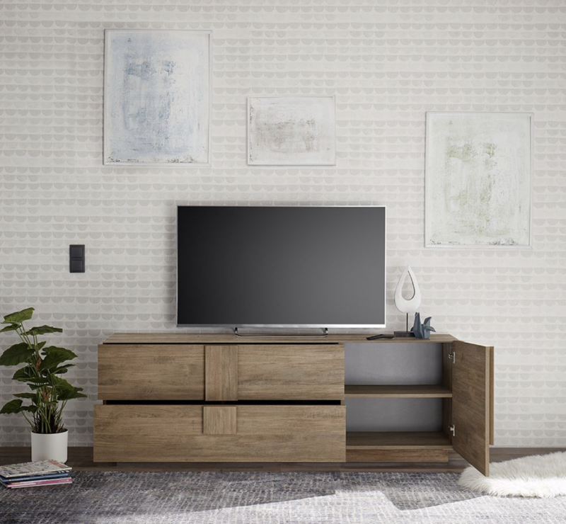 Mobile porta tv Mercure 2 cassetti, un'anta