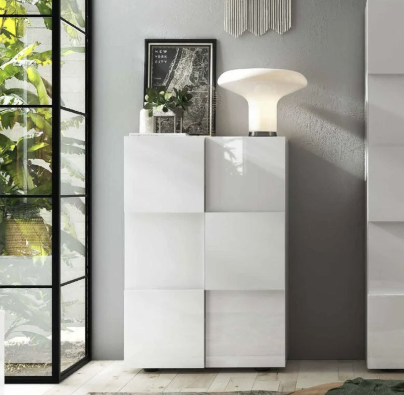 Mobile multiuso 4 ripiani interni 78x116 bianco lucido - Dama