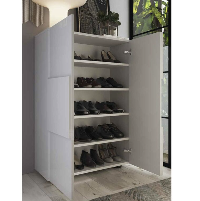 Mobile multiuso 4 ripiani interni 78x116 bianco lucido - Dama - immagine 2