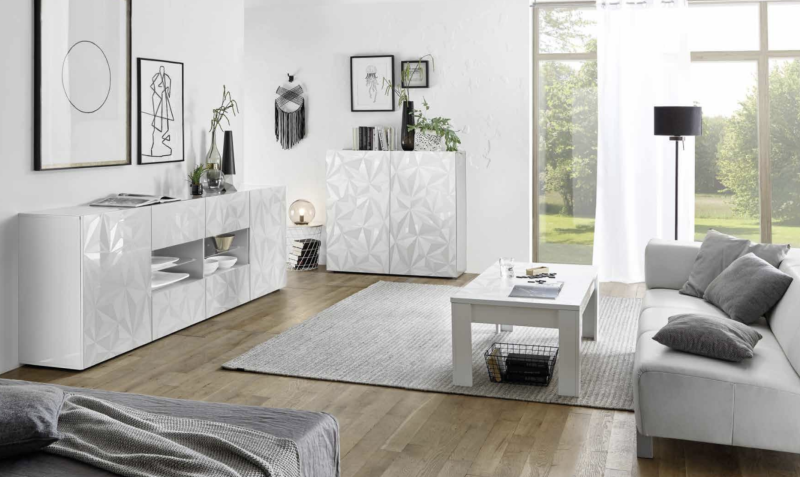 Tavolo da fumo centro blanca brillante 65x122cm - immagine 3
