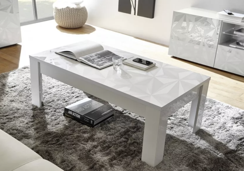 Tavolo da fumo centro blanca brillante 65x122cm - immagine 2
