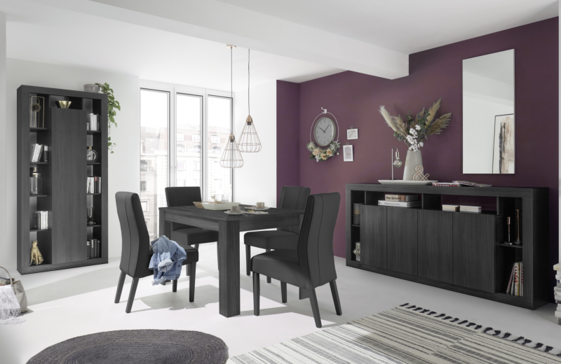 Tavolo da cucina allungabile design moderno effetto legno 137x90 TCL19 nero frassinato - immagine 2