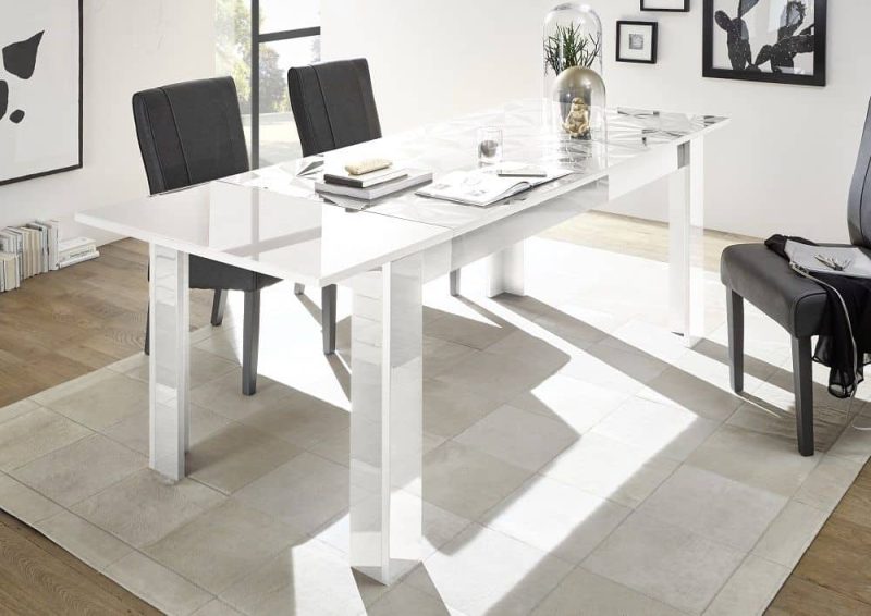 Tavolo allungabile 180×90 Prisma bianco lucido - immagine 2