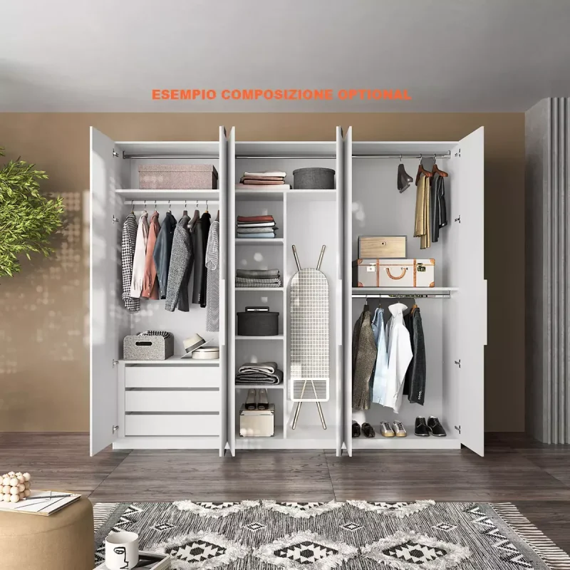 Armadio Bianco lucido con specchio  - Arien - immagine 2