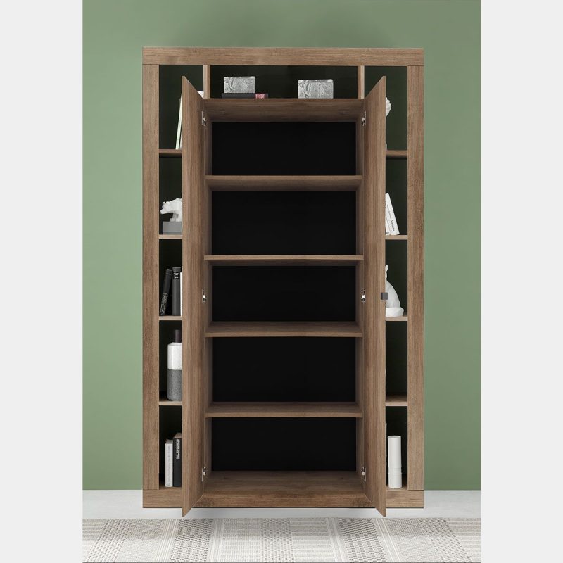 Colonna libreria, dispensa a 2 ante, finitura Mercure - immagine 2