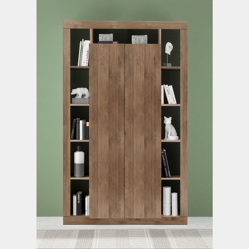 Colonna libreria, dispensa a 2 ante, finitura Mercure