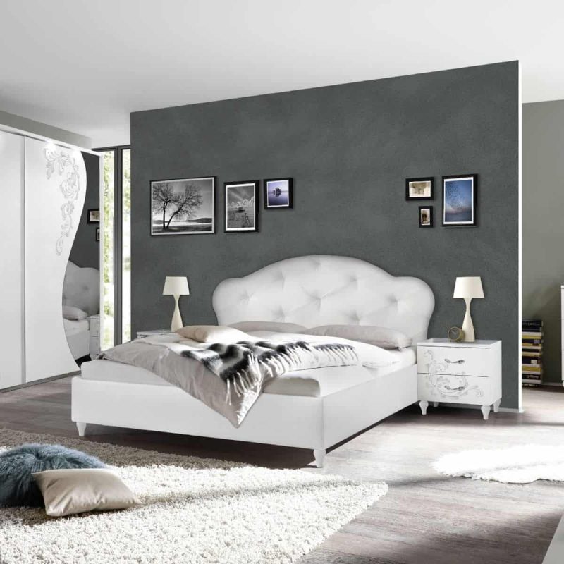 Letto imbottito Lena bianco - immagine 2
