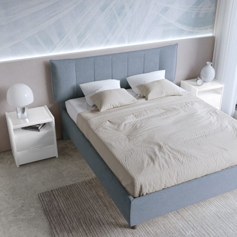 Coppia di comodini a 2 cassetti soft close bianco lucido - Maika - immagine 3