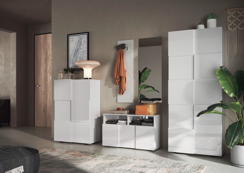 Guardaroba da ingresso Bianco lucido H.187 cm - immagine 3