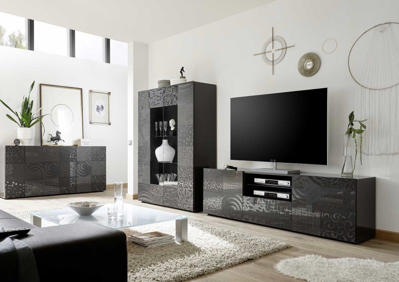 Base TV grande Ede Grigio serigrafato - Miro - immagine 4