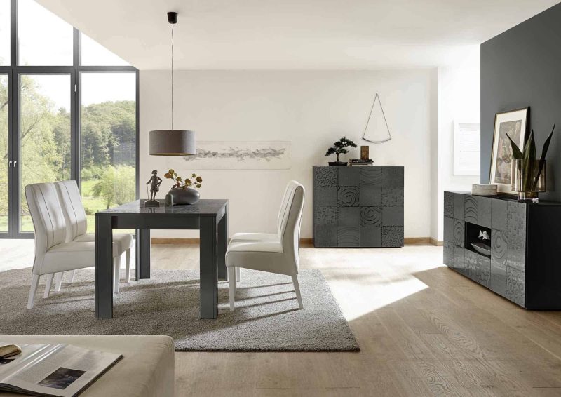 Mobile contenitore 121 cm con due ante in grigio serigrafato  - Miro - immagine 3