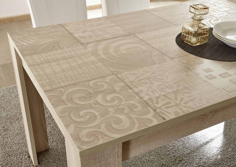 Tavolo allungabile 137×90 Ede rovere samoa serigrafato - Miro - immagine 3