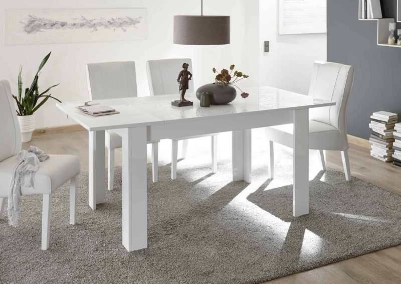 Tavolo allungabile 137×90 Ede bianco serigrafato - Miro