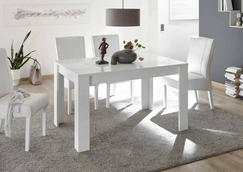 Tavolo allungabile 137×90 Ede bianco serigrafato - Miro - immagine 3