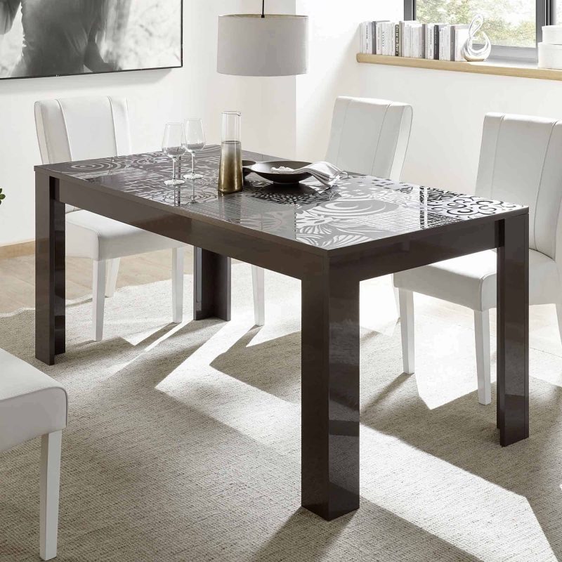 Tavolo allungabile 137×90 Ede grigio serigrafato - Miro - immagine 3