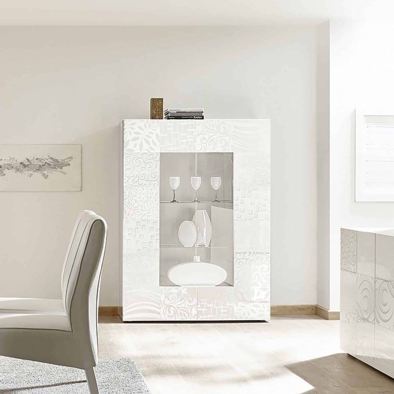 Vetrina 121x166h cm bianco serigrafato  - Miro
