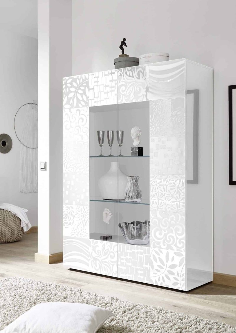 Vetrina 121x166h cm bianco serigrafato  - Miro - immagine 2