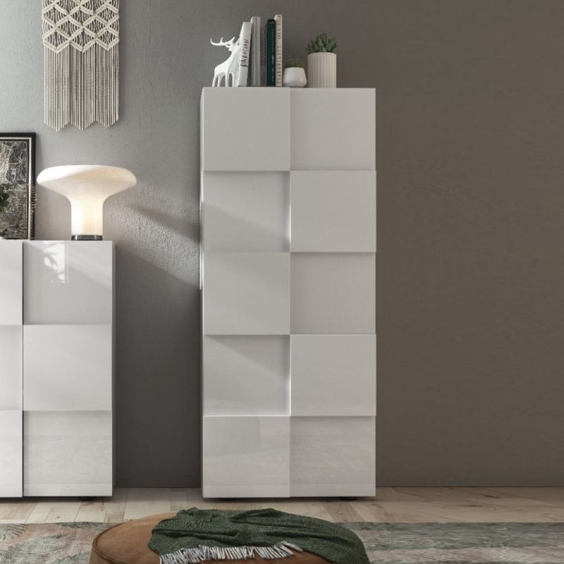 Guardaroba due ante battenti linea Dama in finitura Bianco Lucido