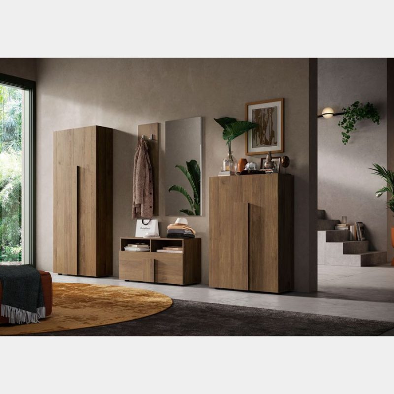 Credenza alta moderna finitura Mercure, Made in Italy - immagine 3