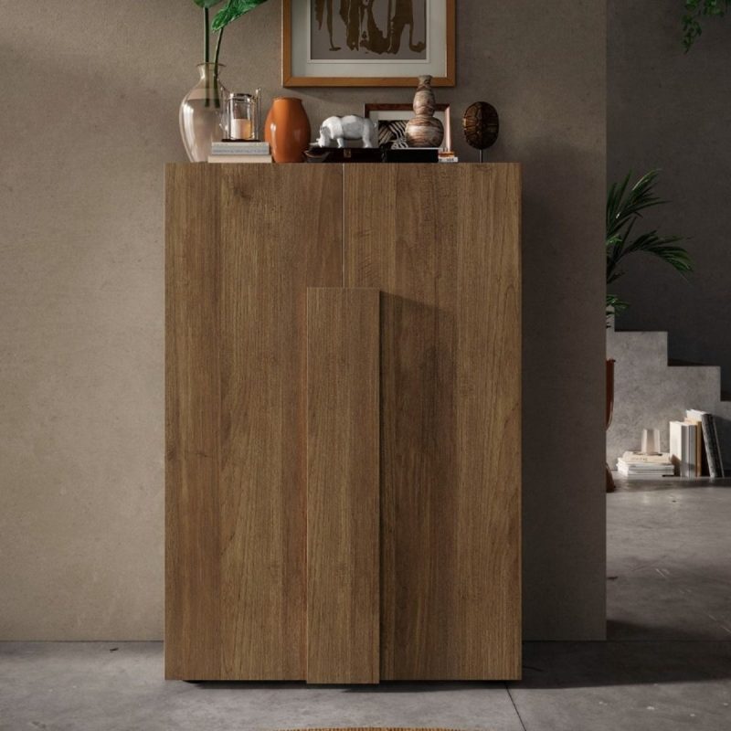 Credenza alta moderna finitura Mercure, Made in Italy