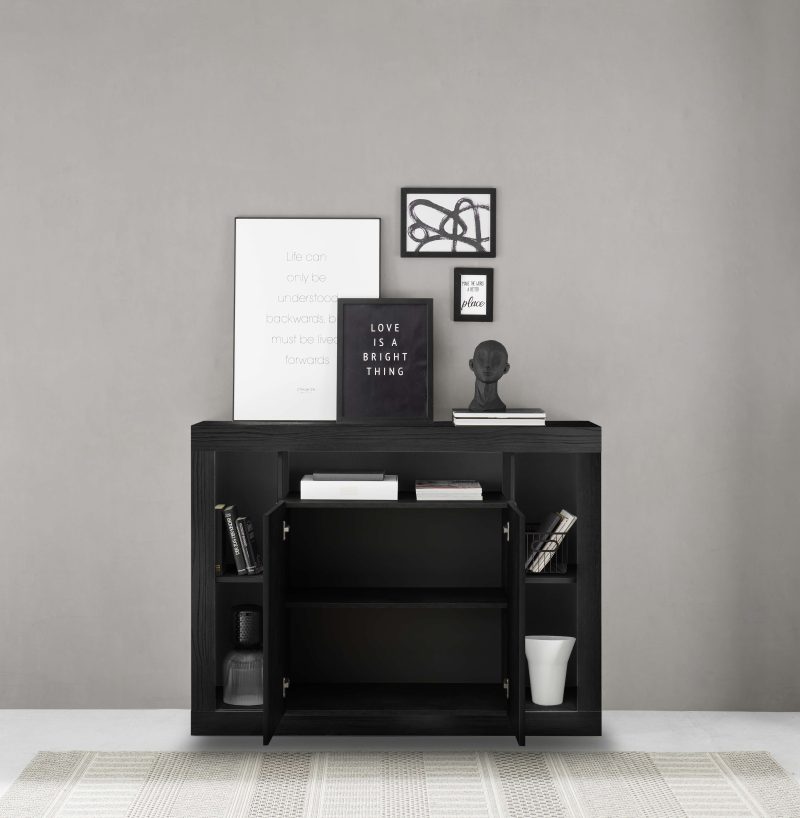 Madia 2 ante LANCIANO nero bruciato L.134 H.102 P.42 cm - immagine 3