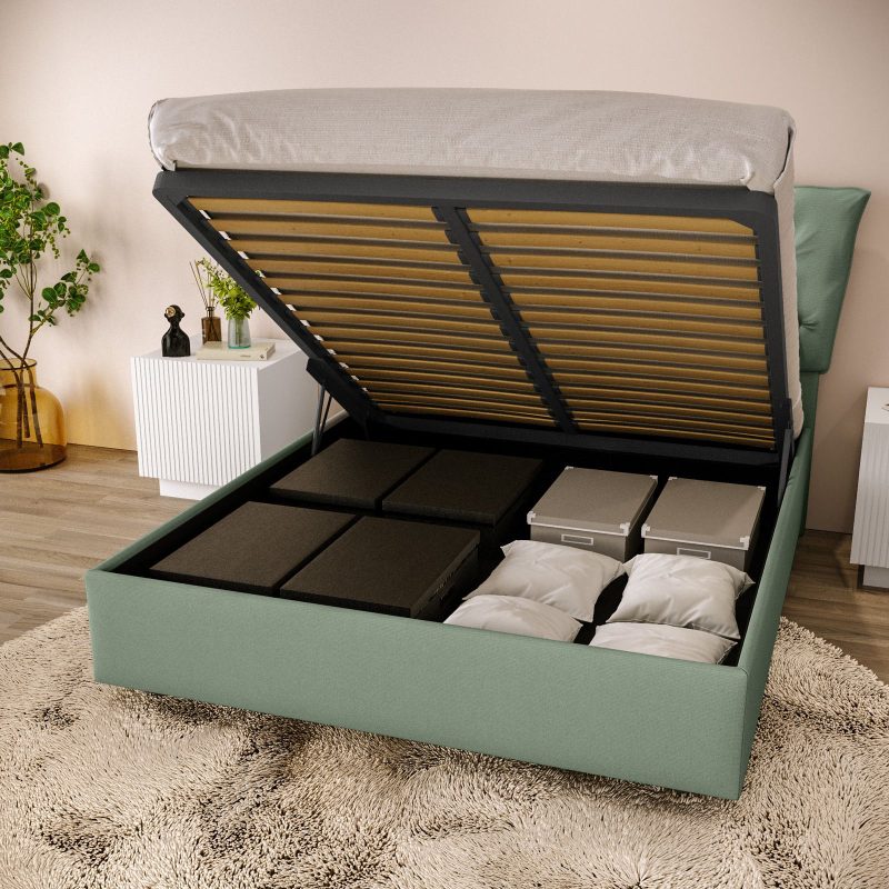Letto con rete contenitore 120x200 - Nora - immagine 2