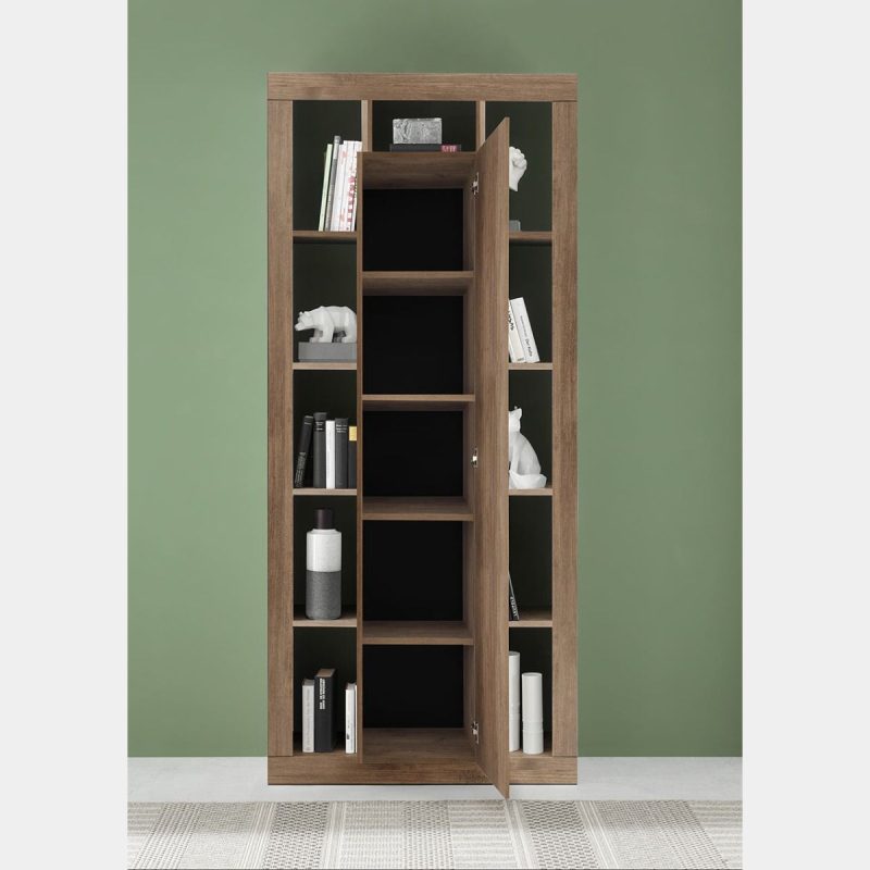 Credenza colonna di design a 1 anta moderna, finitura Mercure - immagine 3